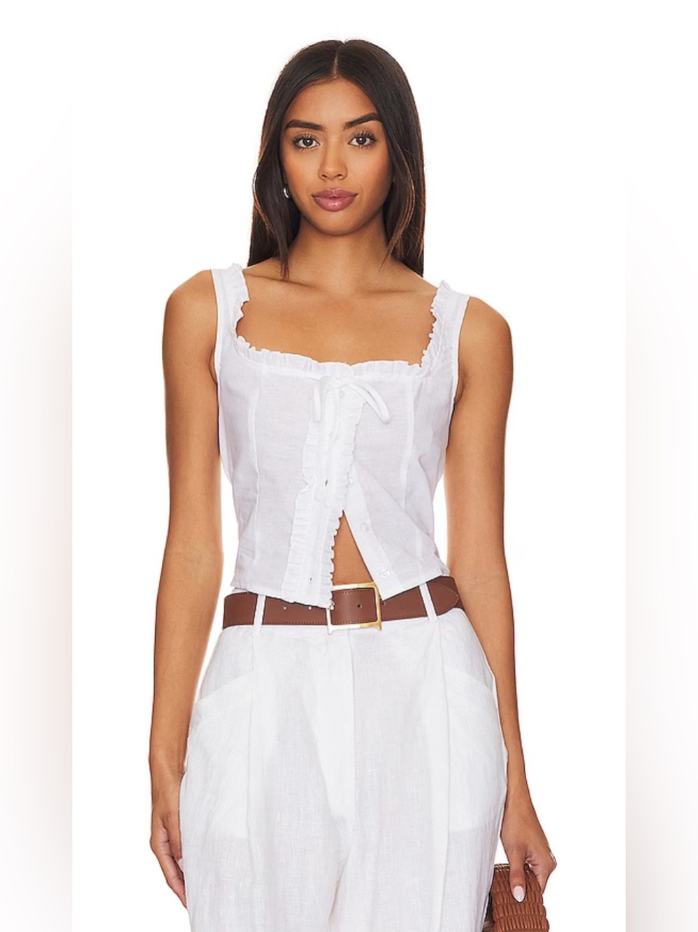 SNDYS. Cottage Top in White - Size XS